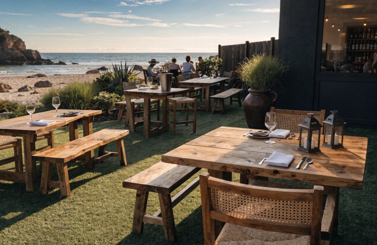 Commercial artificial grass installation at a beachside café on the Central Coast NSW