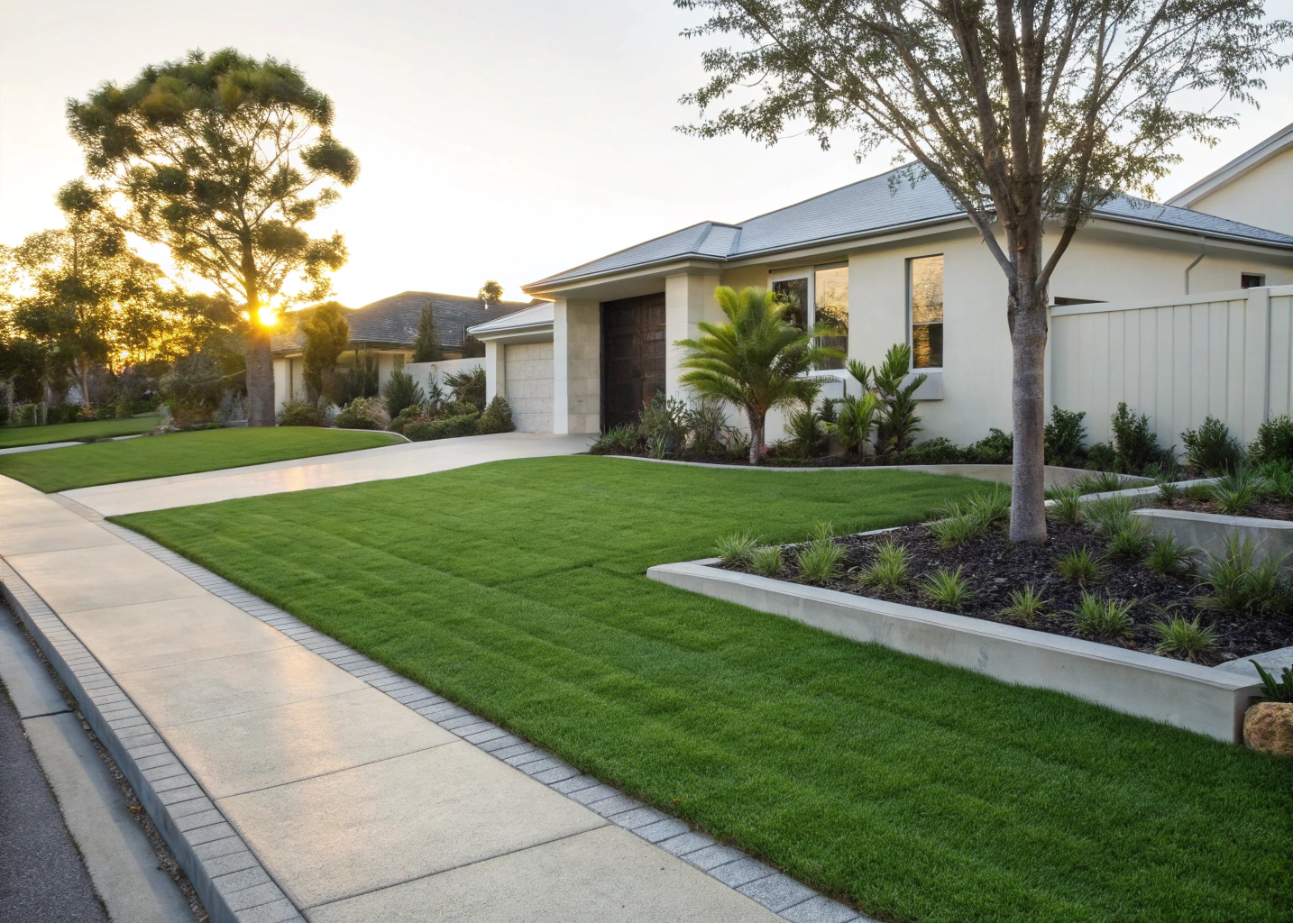 Artificial grass installation on a front yard in Wamberal